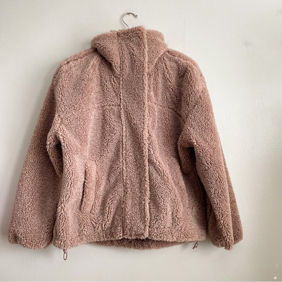 Abercrombie Fitch Soft A&F Collection Tan Teddy Jacket Sherpa Coat Oversized M - Picture 3 of 9
